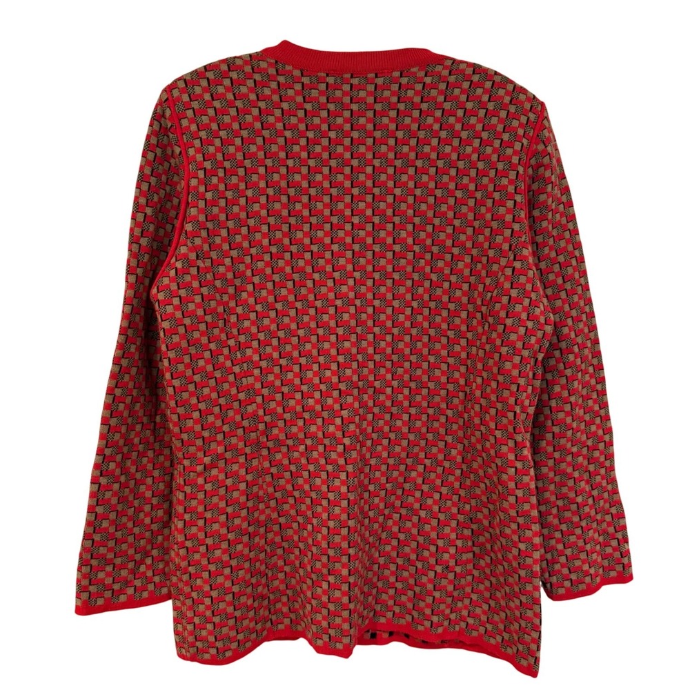 Altra Vintage Italian Wool Cardigan Sweater Women's Medium Red Retro Cottagecore - Picture 7 of 8